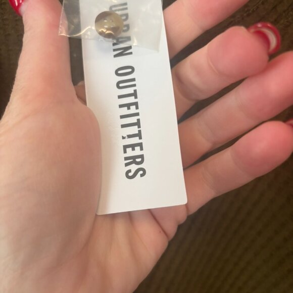 Urban Outfitters Green Ribbed Button-Up Cardigan Sweater Size L NWT - Picture 4 of 6